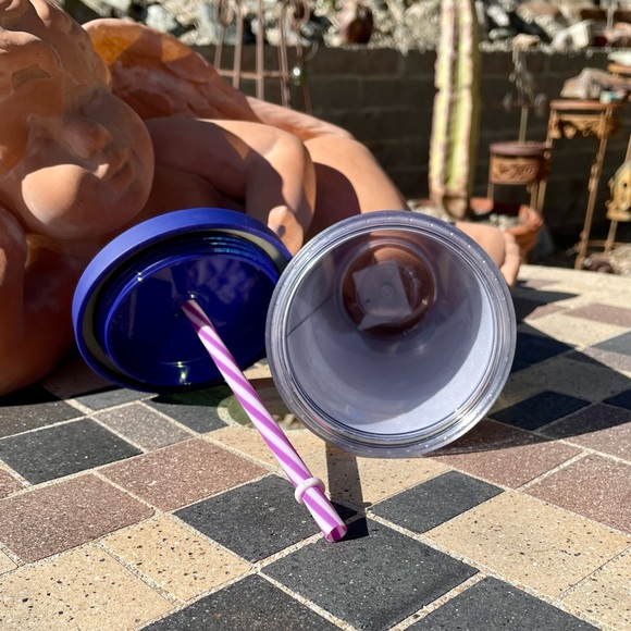 Starbucks acrylic blue crinkle wave iridescent foil 2019 shiny - Picture 14 of 16